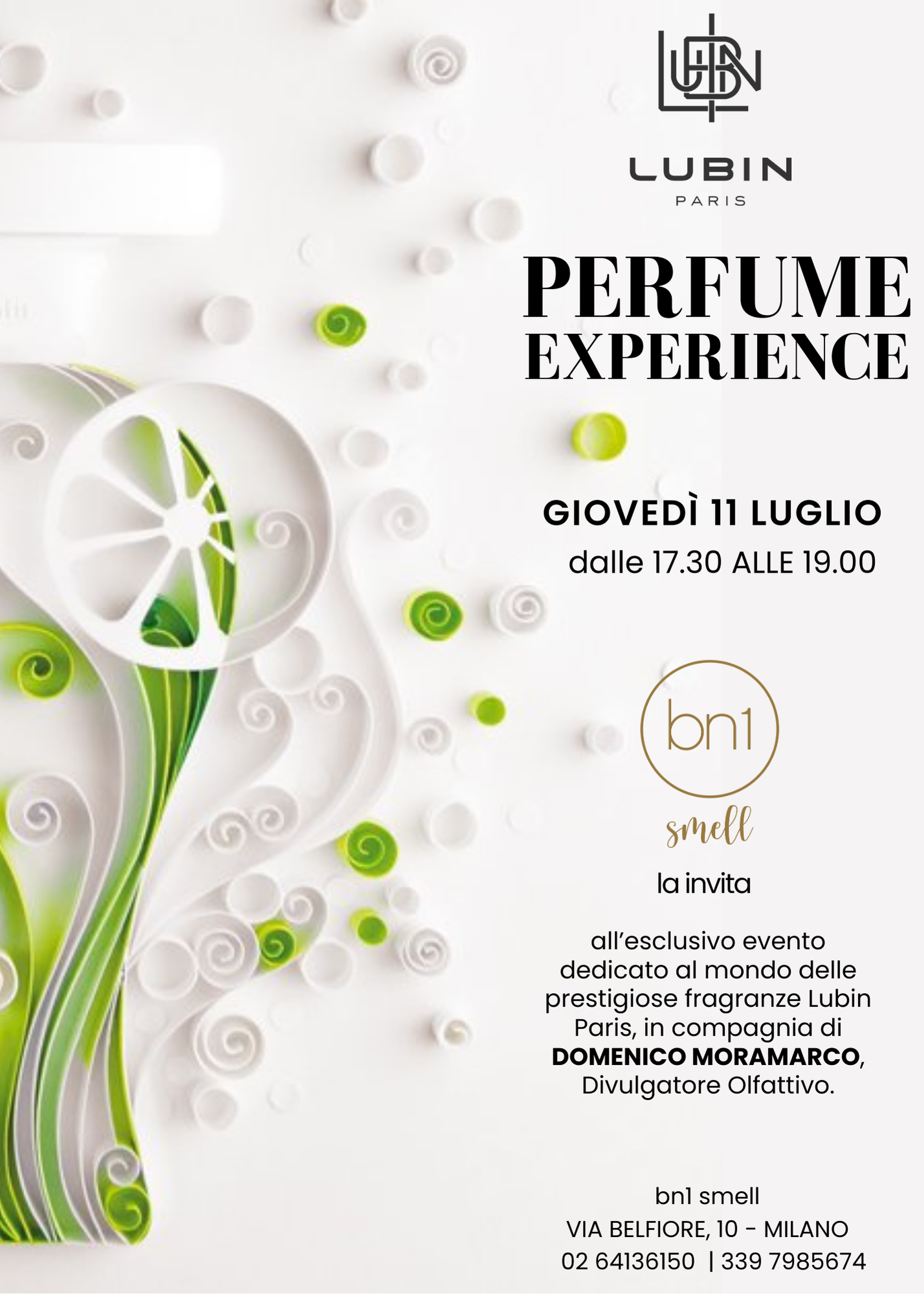 Lubin Paris presso BN1 smell con Domenico Moramarco